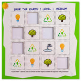 Medium wooden puzzle game toys, multi-color save the earth design, great for family playtime