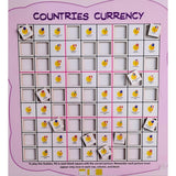 MultiColor wooden countries currency puzzle game, educational and fun 10x10 inches toy for family playtime