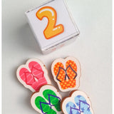 Multi-colored wooden beach game board, ideal for family fun and outdoor activities (10x10 inches)