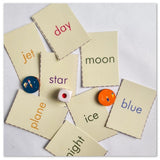 Multi-colored wooden Words in the Air Space board game, 10x10 inches for family fun