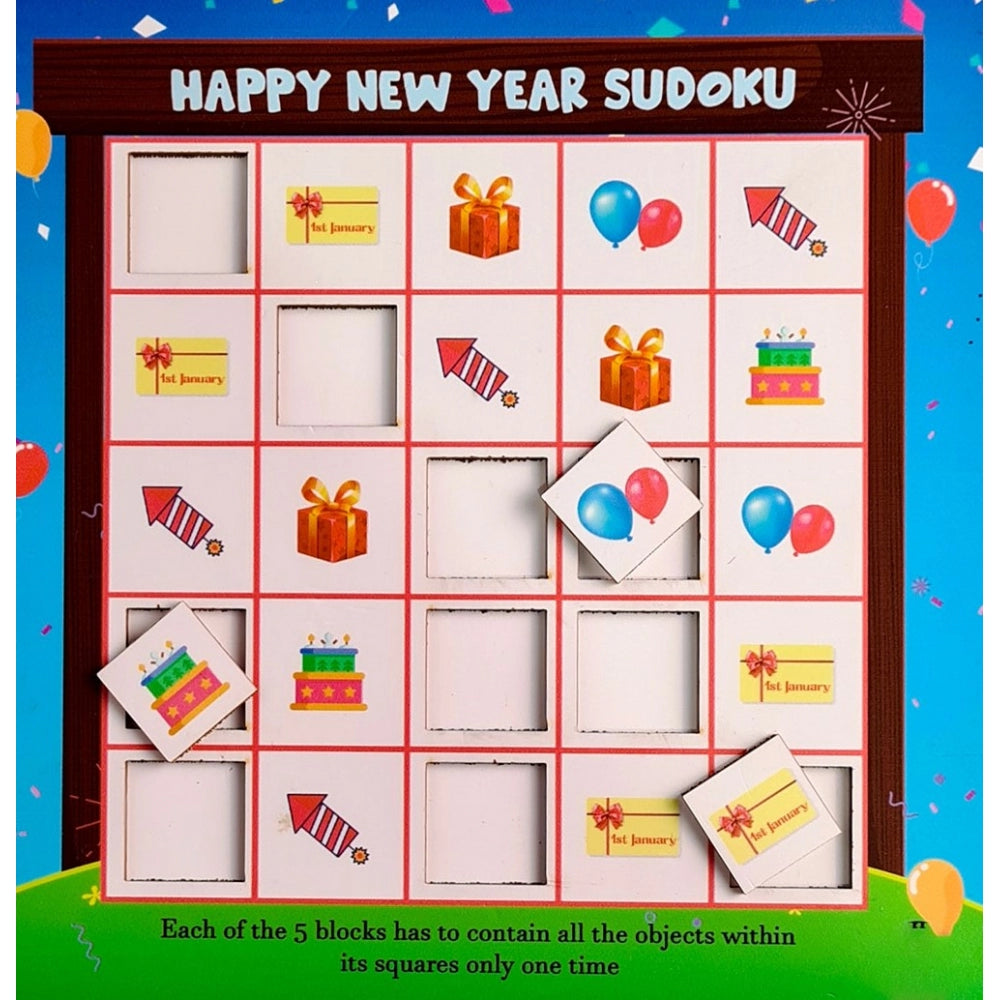 MultiColor wooden puzzle game toys, 10x10 inches, perfect for festive family fun