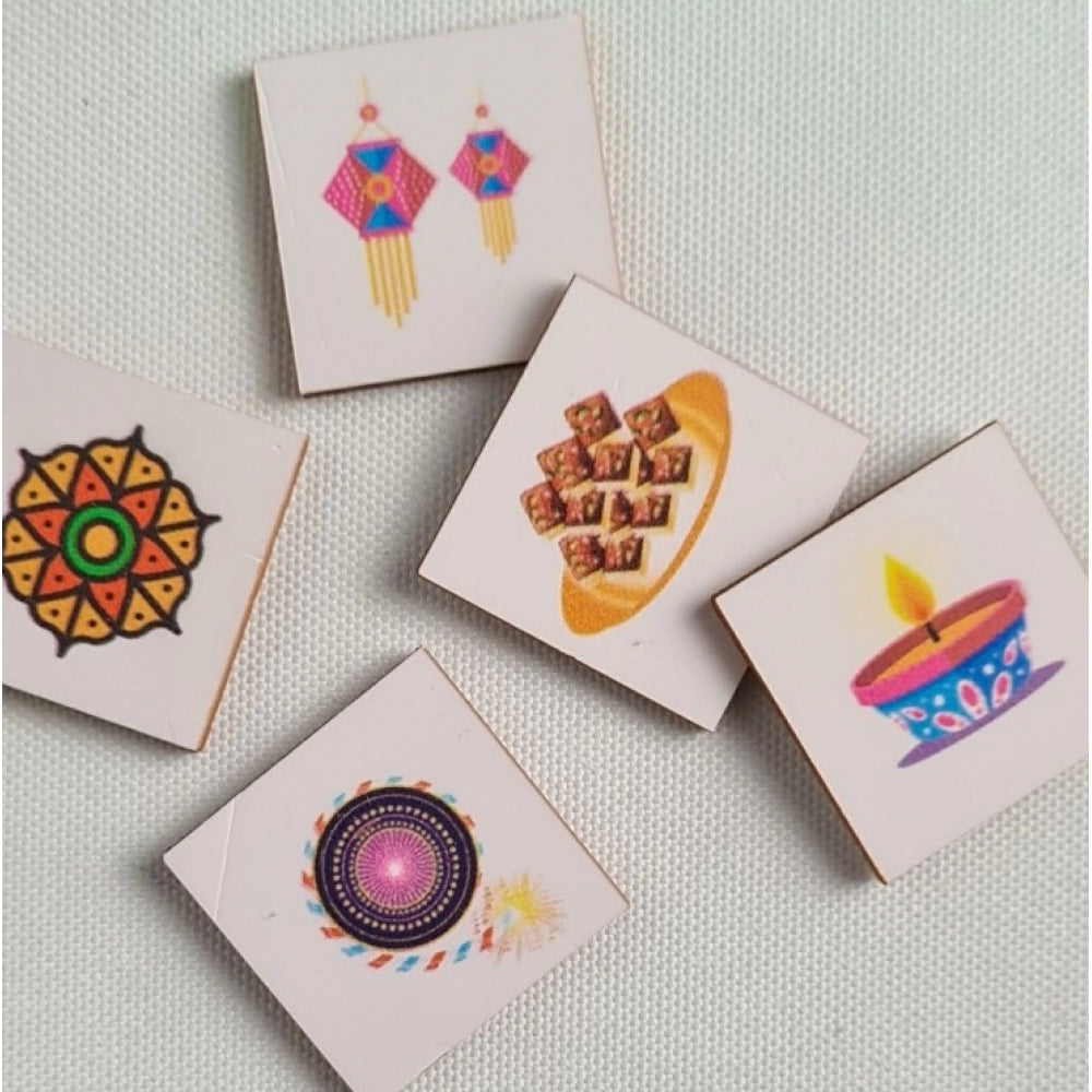 MultiColor wooden Diwali board game, 10x10 inches for festive fun