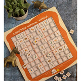 MultiColor wooden puzzle game featuring countries' national animals, 10x10 inches in size
