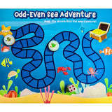 Multi-color wooden odd even board game for family fun (10x10 inches)