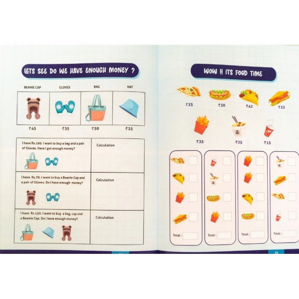 MultiColor paper money book toys, interactive learning for kids, 8.25x11.45 inches size