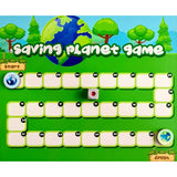 Multi-colored wooden board game, Saving Planet theme for eco-friendly family fun (10x10 inches)