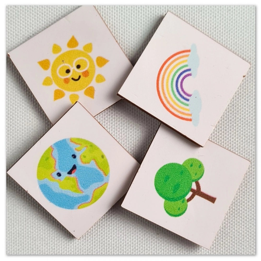 MultiColor wooden puzzle game, save the earth themed, eco-friendly and educational toy (10x10 inches)