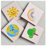 MultiColor wooden puzzle game, save the earth themed, eco-friendly and educational toy (10x10 inches)