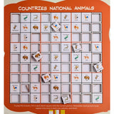 MultiColor wooden countries national animal puzzle game toys, 10x10 inches for family fun