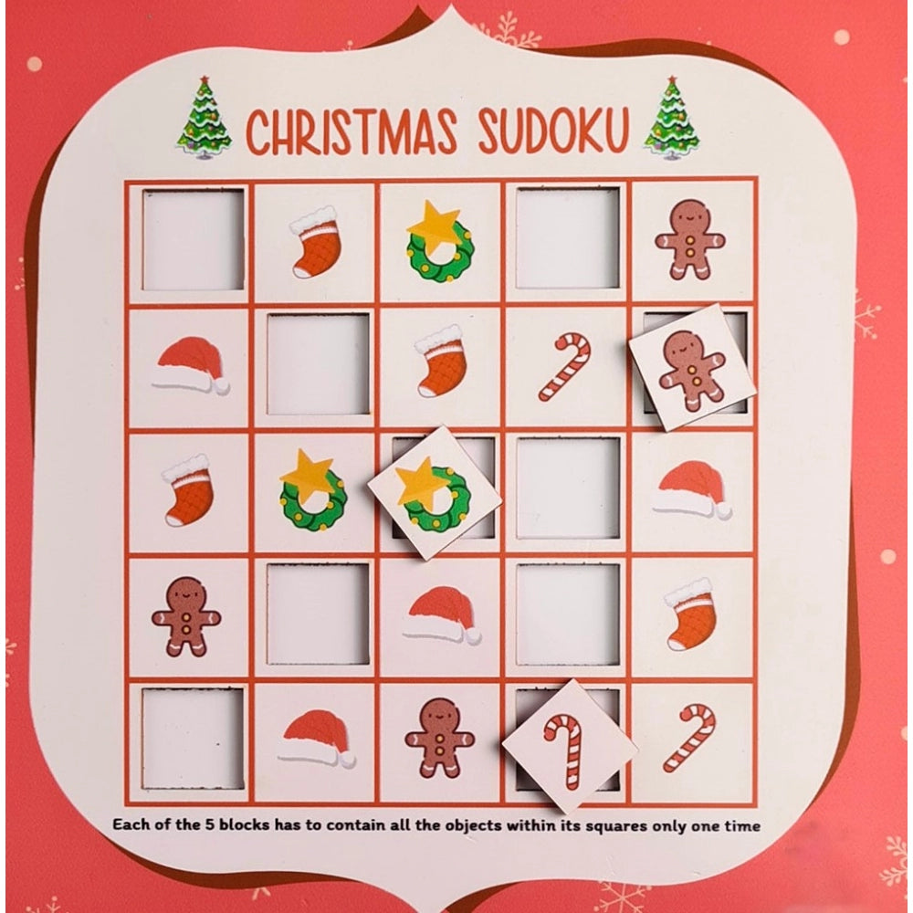 MultiColor wooden festive puzzle game toys, 10x10 inches for family fun