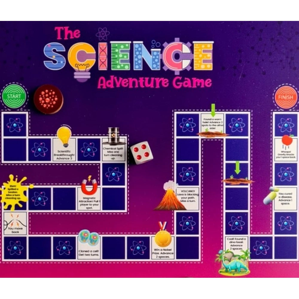 Multi-colored wooden science experiment board game toys, 10x10 inches