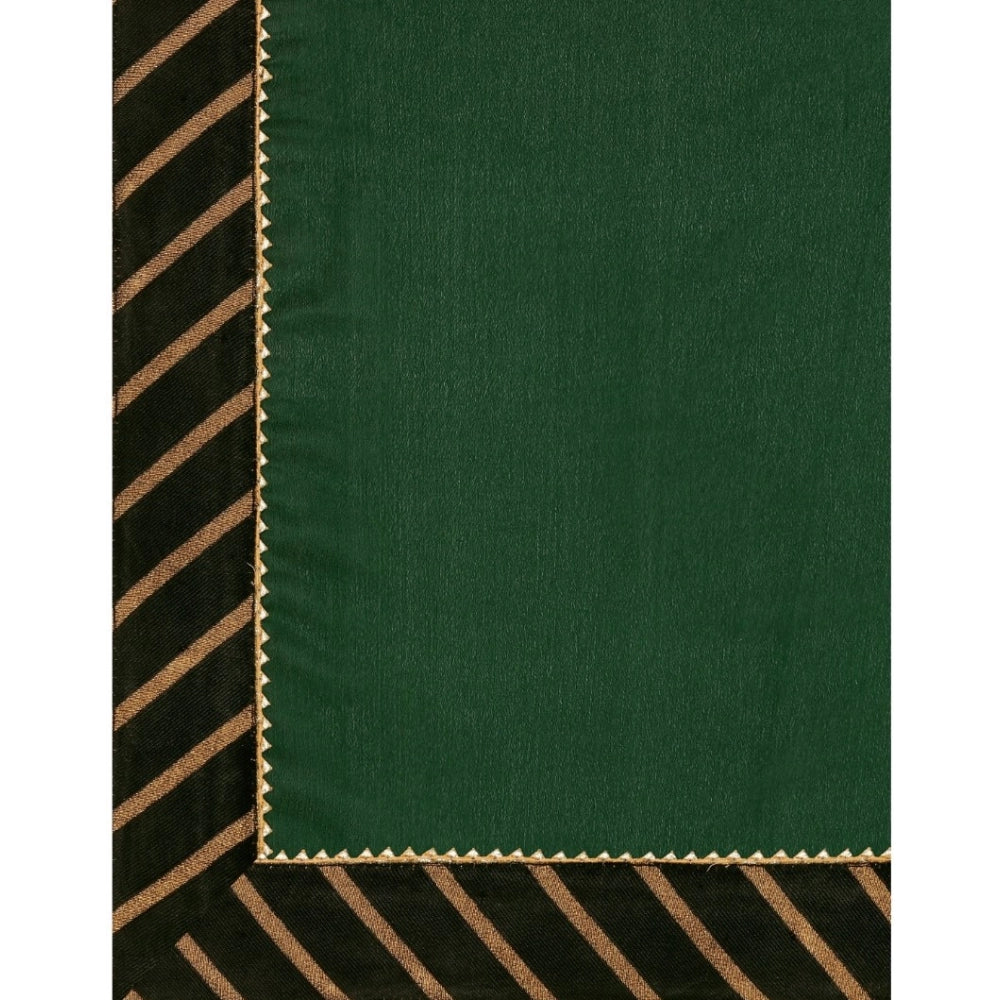 Green chiffon self-design saree with unstitched blouse, perfect for personalized Indian traditional wear