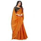 Orange cotton silk self-design saree with unstitched blouse, vibrant ethnic wear for women
