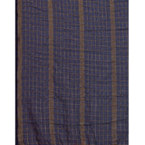 Women's Silk Blend Checkered Saree With Unstitched Blouse 5.5Mtr (Blue)