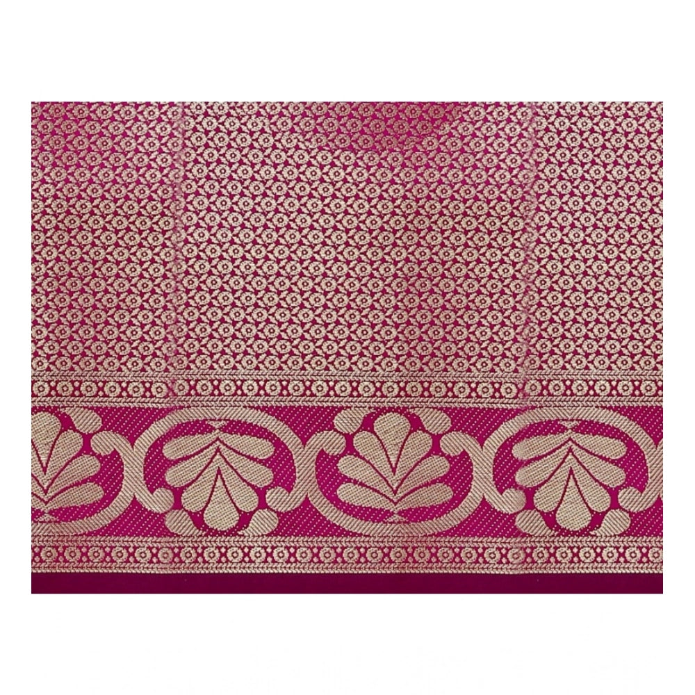 Blue jacquard woven saree with unstitched blouse, vibrant 5.5mtr length