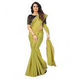 Light green cotton silk self-design saree with unstitched blouse, elegant Indian women's fashion accessory for special occasions