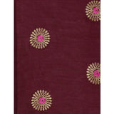 Women's Silk Blend Embroidered Saree With Unstitched Blouse 5.5Mtr (Brown)