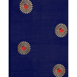 Women's Silk Blend Embroidered Saree With Unstitched Blouse 5.5Mtr (Blue)