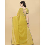 Women's Silk Blend Embellished Saree With Unstitched Blouse 5.5Mtr (Mustard)