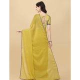 Mustard silk blend embellished saree with unstitched blouse, intricate patterns for traditional Indian wear