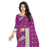 Pink silk blend woven saree with unstitched blouse, 5.5mtr length for traditional Indian wear
