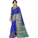 Multicolor jacquard woven saree with unstitched blouse, vibrant Indian fashion accessory