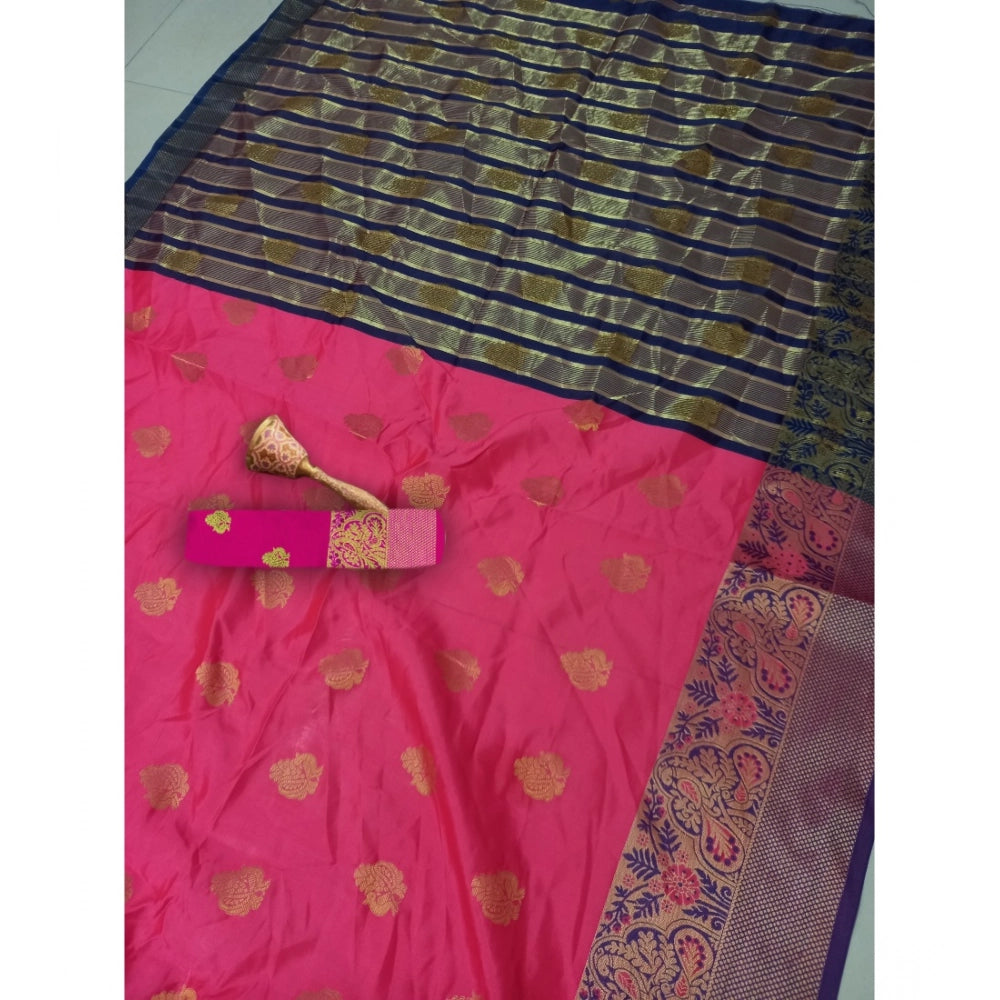 Multi-colored silk blend woven saree with unstitched blouse, elegant ethnic Indian wear for women