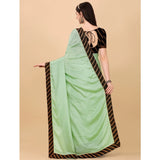 Light green chiffon self-design saree with unstitched blouse, elegant Indian women's fashion