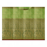Green jacquard woven saree with unstitched blouse, 5.5mtr length for traditional Indian wear