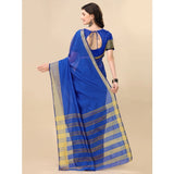 Multicolor striped cotton silk saree with unstitched blouse (5.5mtr), fashionable traditional Indian attire