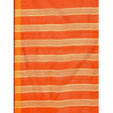 Orange striped cotton silk saree with unstitched blouse (5.5mtr), women's traditional Indian wear