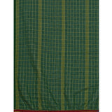 Women's Silk Blend Checkered Saree With Unstitched Blouse 5.5Mtr (Green)