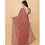 Women's Silk Blend Embellished Saree With Unstitched Blouse 5.5Mtr (Maroon)