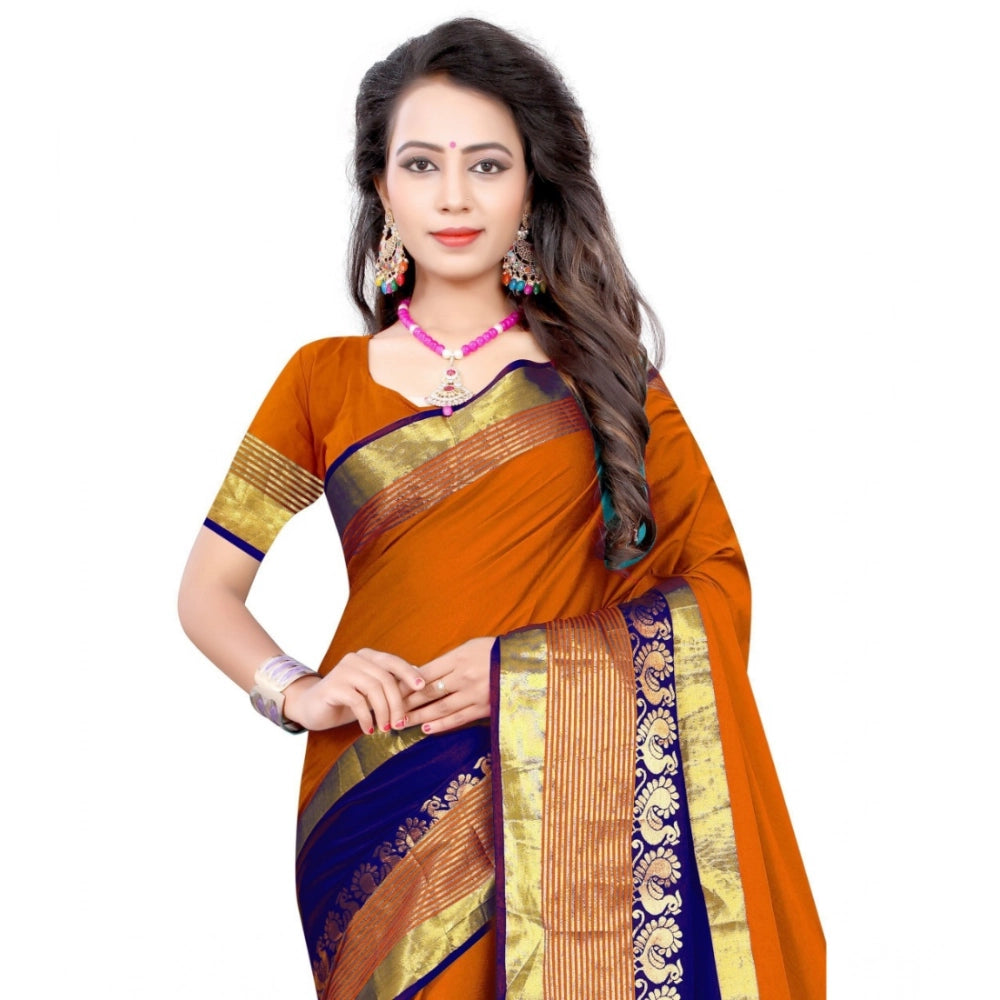 Multicolor jacquard woven saree with unstitched blouse, vibrant Indian fashion accessory