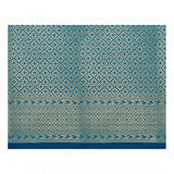 Blue jacquard woven saree with unstitched blouse, 5.5mtr length
