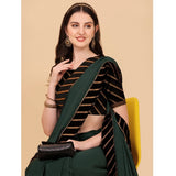 Grey chiffon self-design saree with unstitched blouse (5.5mtr)