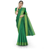 Women's Cotton Silk Self Design Saree With Unstitched Blouse 5.5Mtr (Green)