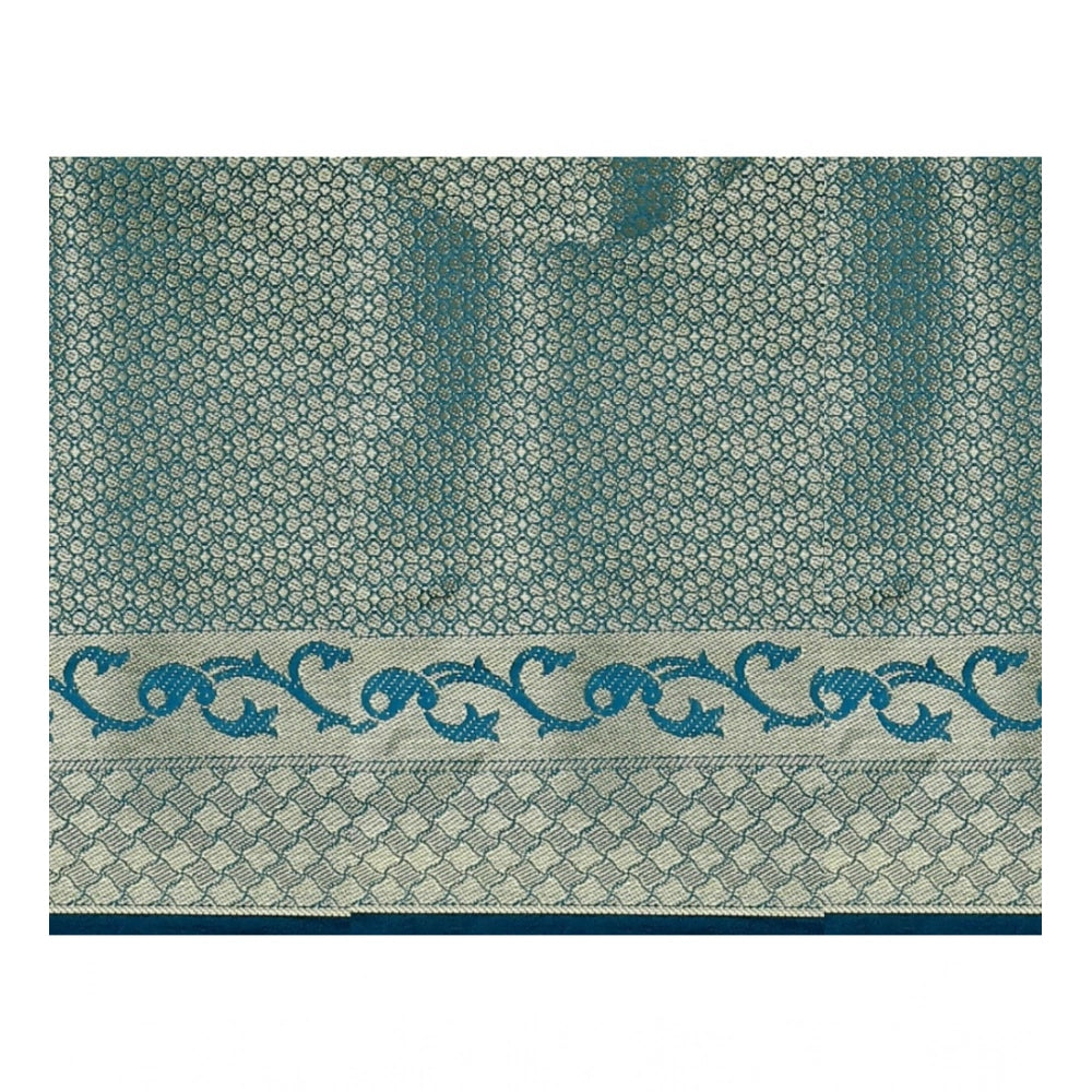 Multicolor jacquard woven saree with unstitched blouse (5.5mtr), vibrant pattern for women's traditional attire