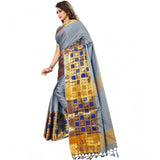 Light blue jacquard woven saree with unstitched blouse, 5.5mtr for women's traditional Indian wear