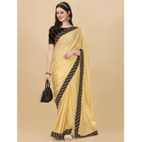 Yellow chiffon self-design saree with unstitched blouse (5.5mtr) - elegant Indian women's fashion accessory