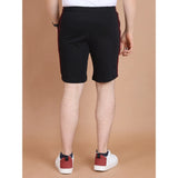 Men's Casual Cotton Striped Above knee Shorts (Black)