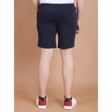 Men's Casual Cotton Striped Above knee Shorts (Navy)