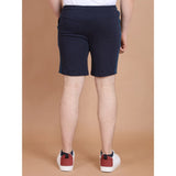Men's Casual Cotton Striped Above knee Shorts (Navy)