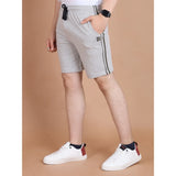 Men's Casual Cotton Striped Above knee Shorts (Greymelange)