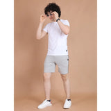 Men's Casual Cotton Striped Above knee Shorts (Greymelange)