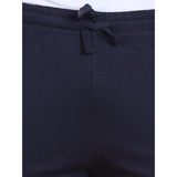 Men's Casual Cotton Striped Above knee Shorts (Navy)