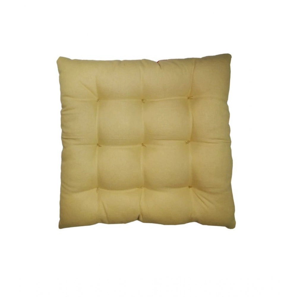 Rama & Beige cotton blended solid chair cushions, size 16x16in for home seating