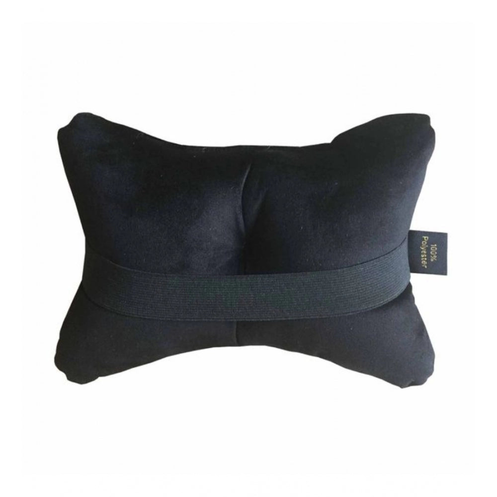 Black & Pink polyester solid car pillows, set of 4 (12x12 inches) for auto comfort