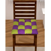Purple & Green cotton blended solid chair cushions, 16x16 inches