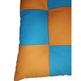 Beige-orange cotton blended chair cushions, solid pattern, 16x16 inches for home seating